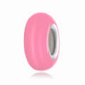 S925 Sterling Silver Color Silver Silicone Beads DIY Bracelet Necklace Accessories(Pink)