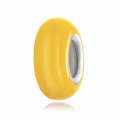 S925 Sterling Silver Color Silver Silicone Beads DIY Bracelet Necklace Accessories(Yellow)