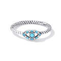 S925 Sterling Silver Turquoise  Eye Women Ring, Size:6