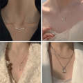 Ladies Light Luxury Bowknot Necklace Clavicle Chain, Specification:XL1751