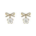 Temperament Ladies Light Luxury Pearl Double Layer Earrings  Earrings, Specification:EH1441