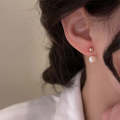 Temperament Ladies Light Luxury Pearl Double Layer Earrings  Earrings, Specification:EH1309