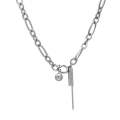 Ladies Alphabet Versatile Titanium Steel Necklace Twist Chain, Specification:XL2010