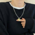 Ladies Alphabet Versatile Titanium Steel Necklace Twist Chain, Specification:XL1505