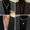 Ladies Alphabet Versatile Titanium Steel Necklace Twist Chain, Specification:XL1864