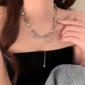 Ladies Alphabet Versatile Titanium Steel Necklace Twist Chain, Specification:XL1169