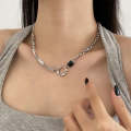 Ladies Alphabet Versatile Titanium Steel Necklace Twist Chain, Specification:XL1983