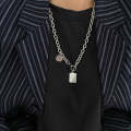 Ladies Alphabet Versatile Titanium Steel Necklace Twist Chain, Specification:XL1090