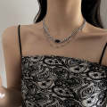 Ladies Alphabet Versatile Titanium Steel Necklace Twist Chain, Specification:XL1114
