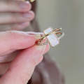 Ladies Light Luxury Pearl Butterfly Opening Adjustable Combination Ring, Specification:J3341