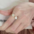 Ladies Light Luxury Pearl Butterfly Opening Adjustable Combination Ring, Specification:J3291