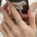 925 Silver Ladies Vintage Wear Combination Ring, Specification:J2520