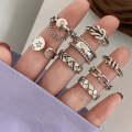 S925 Sterling Silver Cool Style Ladies Combination Ring, Specification:J286