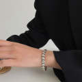 925 Sterling Silver Vintage Open Bracelet Hand Decoration, Specification:SL0460