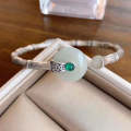 925 Sterling Silver Vintage Open Bracelet Hand Decoration, Specification:SL0686