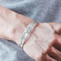 925 Sterling Silver Vintage Open Bracelet Hand Decoration, Specification:SL0162