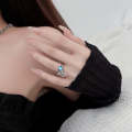 925 Sterling Silver Ladies Irregular Crystal Onyx Open Ring, Specification:J2979