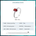BSR460-6RD S925 Sterling Silver White Gold Plated Zircon Exquisite Pomegranate Ring Hand Decoration