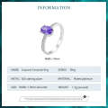 BSR460-6VT S925 Sterling Silver White Gold Plated Exquisite Tanzanite Ring Hand Decoration