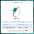 BSR461-7 S925 Sterling Silver White Gold Plated Light Luxury Green  Ring Hand Decoration