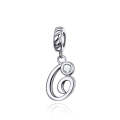 S925 Sterling Silver 26 English Letter Pendant DIY Bracelet Necklace Accessories, Style:G