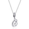 S925 Sterling Silver 26 English Letter Pendant DIY Bracelet Necklace Accessories, Style:G