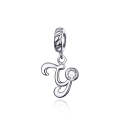 S925 Sterling Silver 26 English Letter Pendant DIY Bracelet Necklace Accessories, Style:Y