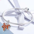 S925 Sterling Silver Late Autumn Maple Leaf Accessories Beaded Bracelet Accessories