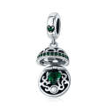 S925 Sterling Silver Love Surprise Pendant DIY Bracelet Necklace Accessories(Dark Green)