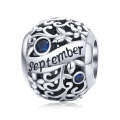 S925 Sterling Silver 12 Birthstone DIY Bracelet Necklace Accessories, Style:September