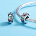 S925 Sterling Silver Pendant Rainbow Pav  Beads DIY Bracelet Necklace Accessories