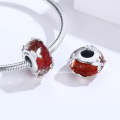 S925 Sterling Silver Pendant Red Glazed Bead Butterfly Beads DIY Bracelet Necklace Accessories