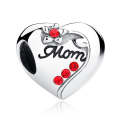 S925 Sterling Silver Pendant Heart-shaped Mom Beads DIY Bracelet Necklace Accessories