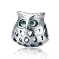 Owl S925 Sterling Silver Beads Inlaid With Gemstones And Hollow Beads