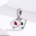 S925 Sterling Silver Red Heart A Pendant DIY Bracelet Necklace Accessories