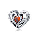 S925 Sterling Silver Heart Beads DIY Bracelet Necklace Accessories