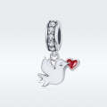 S925 Sterling Silver Love Flying Dove Pendant DIY Bracelet Necklace Accessories