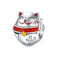 S925 Sterling Silver Fortune Cat Beads DIY Bracelet Necklace Accessories