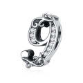 S925 Sterling Silver Relief Number Series 0-9 Beads DIY Bracelet Necklace Accessories, Style:9
