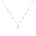 S925 Sterling Silver Dream Star Moon Zircon Women Nacklace Jewelry