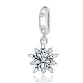 S925 Sterling Silver Crystal Snowflake Pendant DIY Bracelet Necklace Accessories