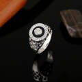 Hip Hop 18K Gold Plated Lion Head Rhinestone Ring for Men, US Size:7, Inner Diameter: 17mm, Perim...
