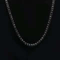 Mens Hip Hop Punk Single Row Crystal Inlaid Alloy Chain Necklace, Size: 24 inch (Black)