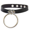 2 PCS European and American Style Punk O-shaped Big Ring Popular Leather Necklace Collar, Random ...