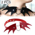 2 PCS European and American Punk Style Fashion Demon Wing Styling Leather Necklace Collar, Random...