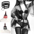 Harajuku Fashion Punk Gothic Rivets Collar Hand 3-rows Caged Leather Collar Necklace(Coffee)