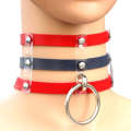 Harajuku Fashion Punk Gothic Rivets Collar Hand 3-rows Caged Leather Collar Necklace
