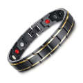 Stainless Steel + Plating Men Magnet Bracelet Chinese Buddhism Six Word Memoirs Jewelry, Size: 12...
