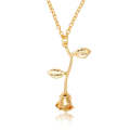 Valentines Day Gift Rose Flower Pendant Jewelry Chain Necklace, Chain Length: 45cm(Gold)