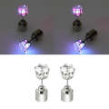 1 Pair Fashion LED Earrings Glowing Light Up  Earring Stud(Pink)